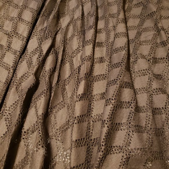 Sandro Paris Windowpane Smocked Midi Skirt Asymmetrical Lined Stretch Skirt - Picture 7 of 11